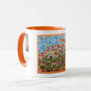 Malven-Schmetterling-Blumen Gemälde / Künstler Lar Tasse