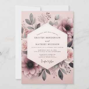 Malvenasche Botanische Hochzeit Einladung