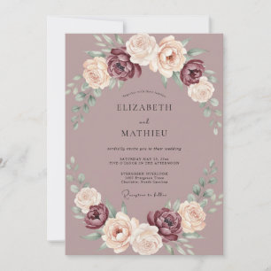 Malvenblüten-Hochzeit Einladung
