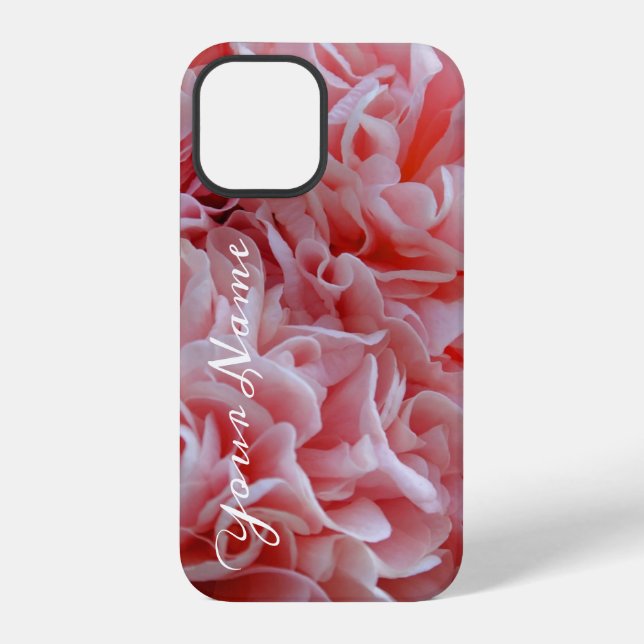 Malvenblüten in Rosa Samt iPhone 12 Pro Hülle (Rückseite)