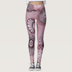 Malvenfarbene Wirble Leggings