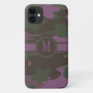 Malvenfarbenes Camouflage-Dunkelheits-Monogramm Case-Mate iPhone Hülle