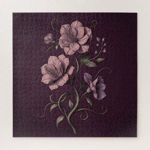 Malvenviolette Anemonenblume Dunkle Botanik