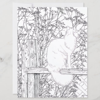 Malvorlage - Katze auf Zaun