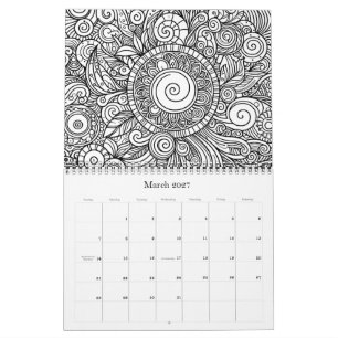 Malvorlagen Blumen Doodle Art Kalender