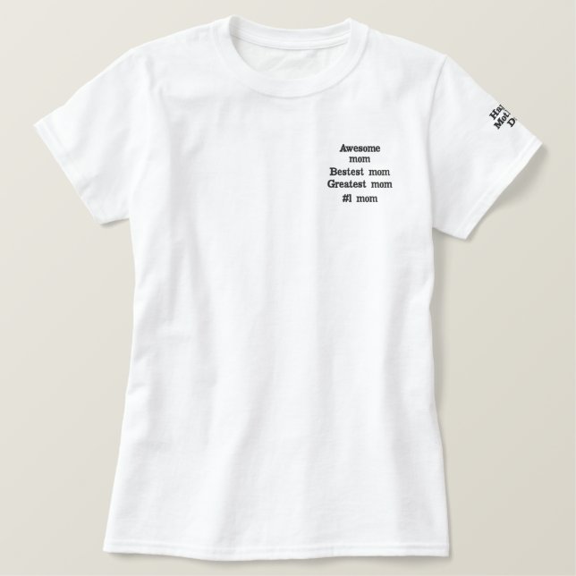 Mama #1 besticktes T-Shirt (Design vorne)