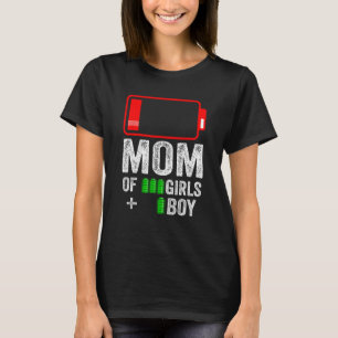 Mama 1 Junge 3 Mädchen von Jungen Mütter Tag Birth T-Shirt