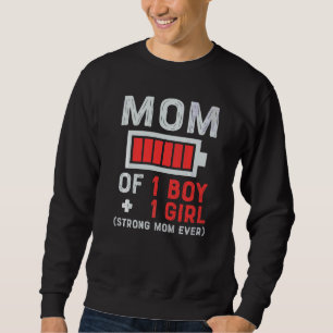 Mama 1 Junge aus der Tochter oder Mutter von Sohn Sweatshirt
