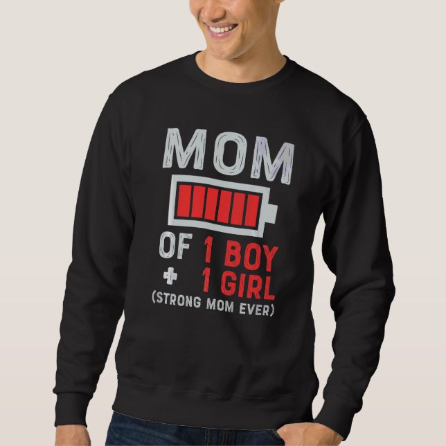 Mama 1 Junge aus der Tochter oder Mutter von Sohn  Sweatshirt (Vorderseite)