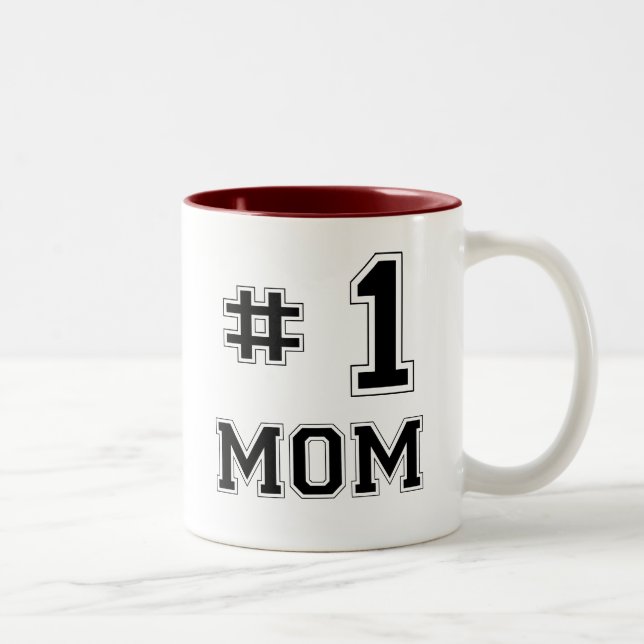 Mama #1 (Mama der Nr.-eine) Zweifarbige Tasse (Rechts)