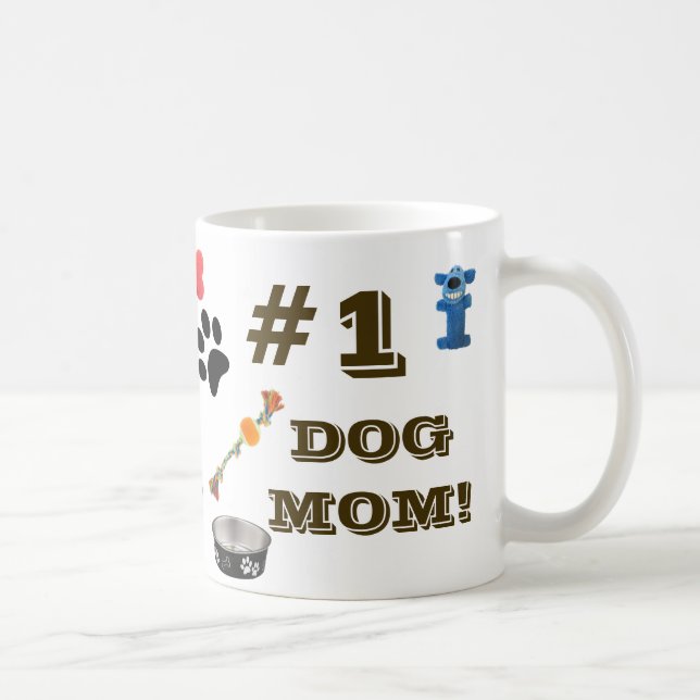 Mama 1 mit Dog Toy Graphics Kaffeemaschine Tasse (Rechts)