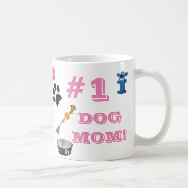 Mama 1 mit Dog Toy Graphics Kaffeemaschine Tasse (Rechts)