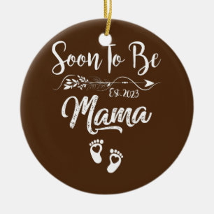 Mama 2023 Schwangerschaftsankündigung Bald Mama Keramik Ornament