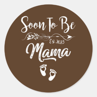 Mama 2023 Schwangerschaftsankündigung Bald Mama Runder Aufkleber