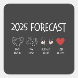Mama 2025 für ein neues Jahr Quadratischer Aufkleber