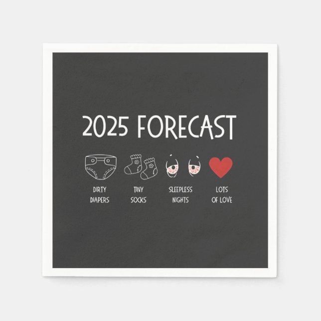 Mama 2025 für ein neues Jahr Serviette (Vorderseite)