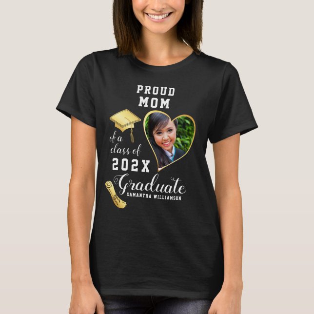 Mama 2025 Graduate Foto Abschluss T-Shirt (Vorderseite)