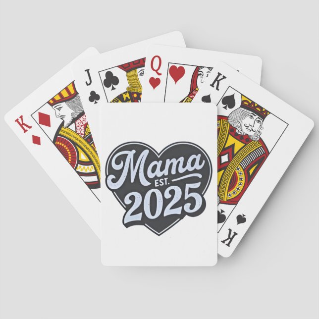 MAMA 2025 Schwangerschaft Mutterschaft Tag Mama Spielkarten (Rückseite)
