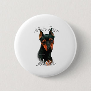 Mama 2 des Miniaturpinscher-(Schwarzes) Button