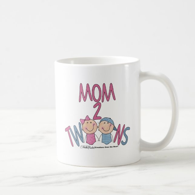 Mama 2 Twins Boy and Girl Kaffeetasse (Rechts)