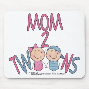 Mama 2 Twins Boy and Girl Mousepad