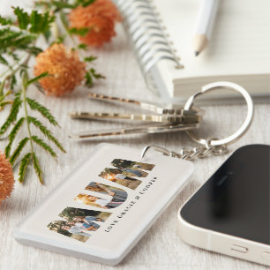 Mama 3 Foto Moderne, elegante creme mütter Tag Schlüsselanhänger