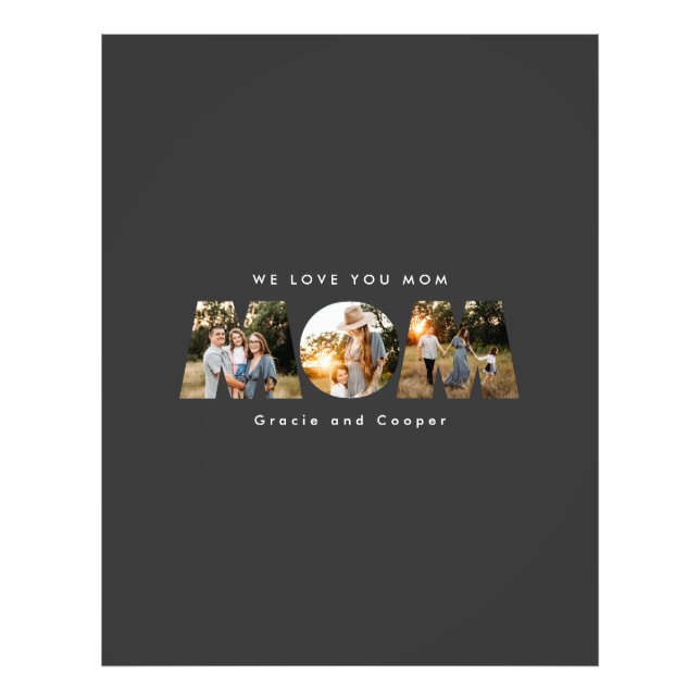 Mama 3 Foto Moderne Schwarz-weiße Mütter Tag (Vorne)