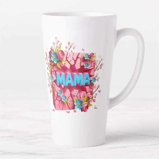 MAMA 3D Cracked Wall Design mit lebhaften Blume Milchtasse (Rechts)