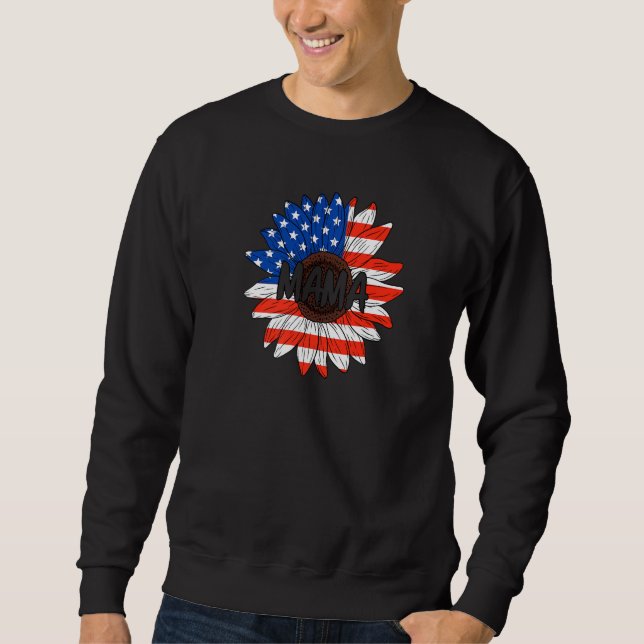 Mama 4. Juli Usa Sonnenblume Niedliche Mama Frauen Sweatshirt (Vorderseite)
