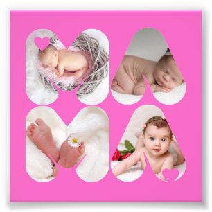 MAMA 4 x Foto Collage Geschenk für Mütter, Mama PI