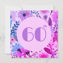 Mama 60. Geburtstag Blumenrosa und Lilac Einladung