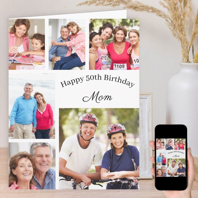 Mama 6 FotoCollage jedes Alters großen Glücks Gebu Karte (Von Creator hochgeladen)