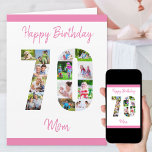 Mama 70. Geburtstag Nr. 70 FotoCollage Karte<br><div class="desc">Personalisieren Sie diese große 70. Geburtstagskarte mit bis zu 13 verschiedenen Fotografien. Die Nummer 70 Foto Collage ist für die Mama konzipiert (obwohl die Mama auf einen Namen oder auf einen beliebigen woll bearbeitet werden kann), um eine Geburtstagskarte in einzigartiger und besonderer Qualität zu erhalten. Die Vorlage ist für Sie...</div>