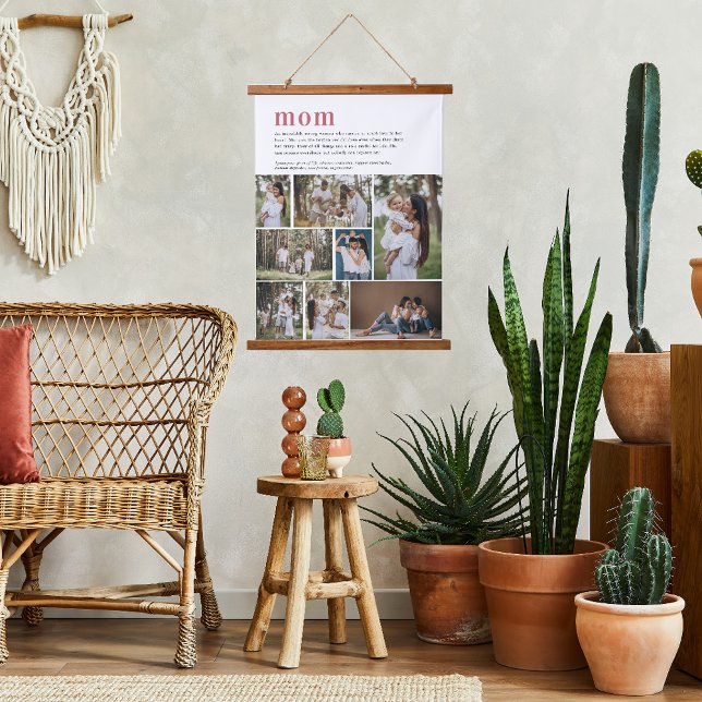 Mama | 8 FOTO PERSONALISIERT Wandteppich Mit Holzrahmen (Von Creator hochgeladen)