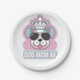 Mama AF - Funny Hund Mama Design Pappteller