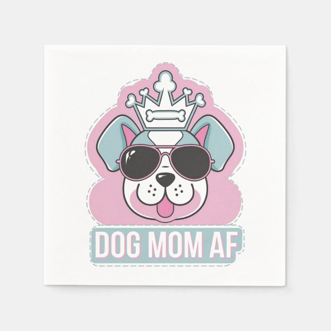 Mama AF - Funny Hund Mama Design Serviette (Vorderseite)