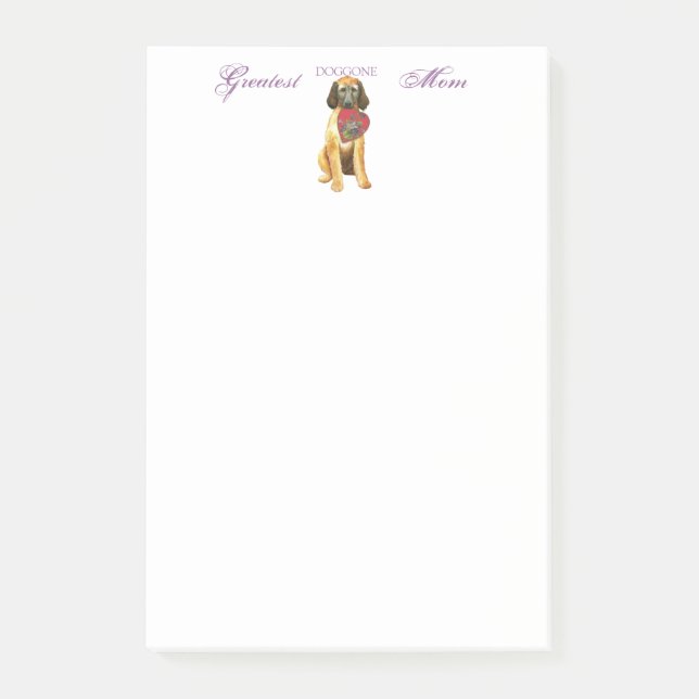 Mama "Afghan Hound Heart" Post-it Klebezettel (Vorderseite)