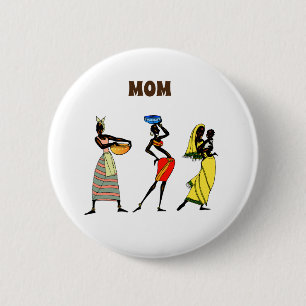 Mama African Print Button