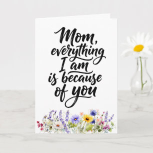 Mama Alles was ich bin Aquarell Wildblume Karte