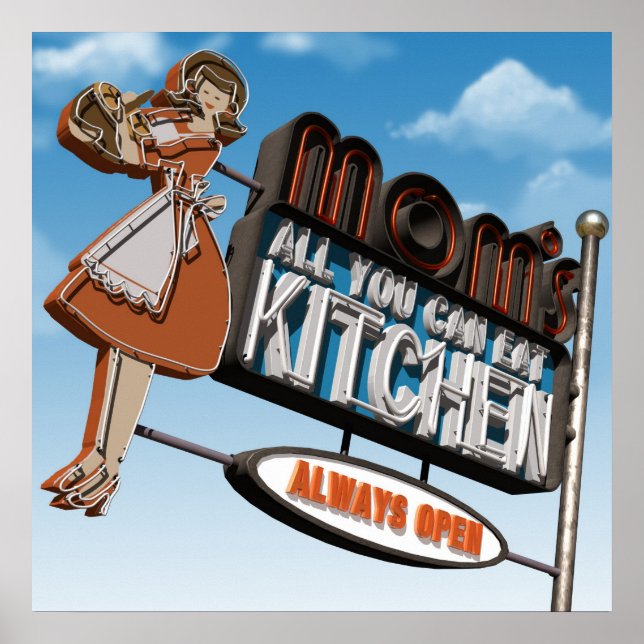 Mama Alles, was man essen kann Küchenplakat Poster (Vorne)