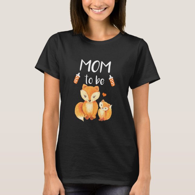 Mama als Fox Baby Dusche Niedliche Waldtiere  T-Shirt (Vorderseite)