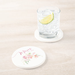 Mama als Wasserfarbe für Rosa Blütenfarbe Getränkeuntersetzer