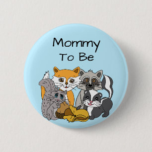 Mama als Woodland Forest Animals Baby Dusche Bu Button