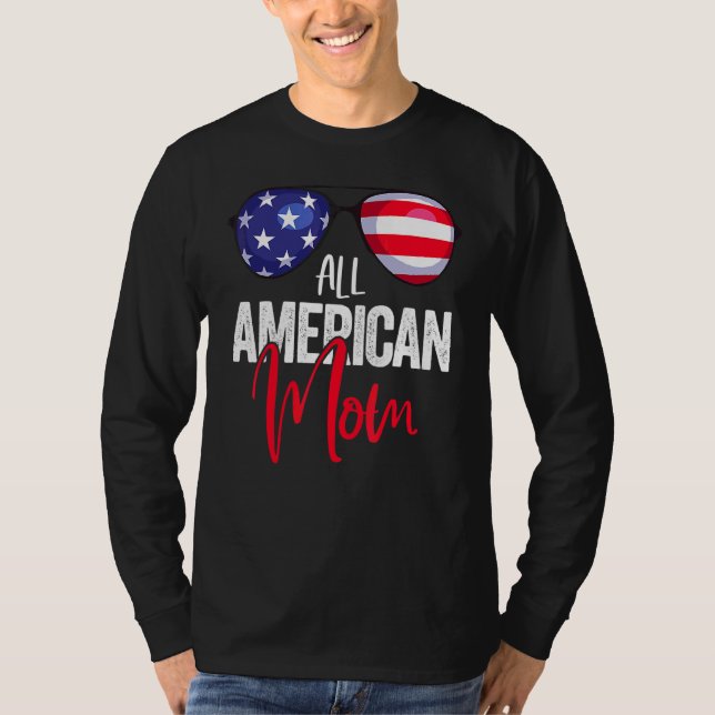 Mama American Fl am 4. Juli T-Shirt (Vorderseite)