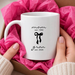 Mama an Oma Becher Rosa Bogen Streifen Kaffeetasse