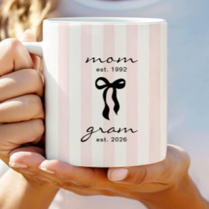 Mama an Oma Tasse Rosa Bogen Streifen