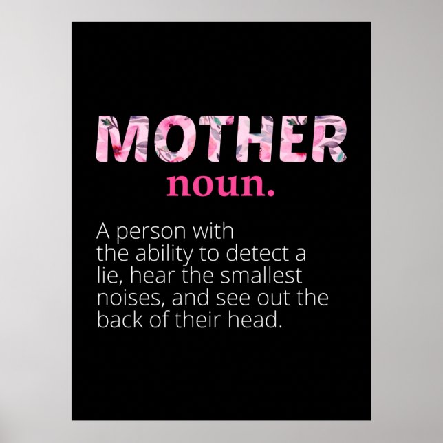 Mama Art Floral Mother Definition Poster (Vorne)