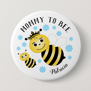 Mama auf Blumen Button