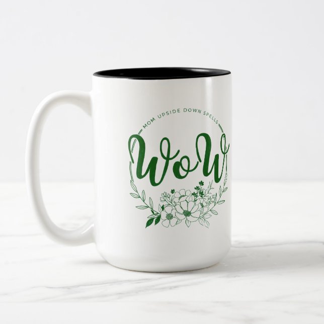 MAMA auf den Kopf Zauber WOW! Zweifarbige Tasse (Links)