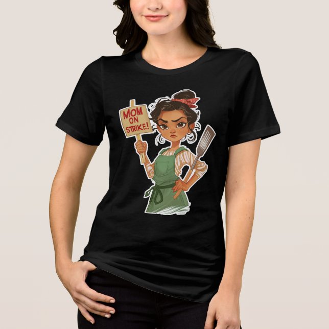 Mama auf Streik Tri-Blend Shirt (Vorderseite)